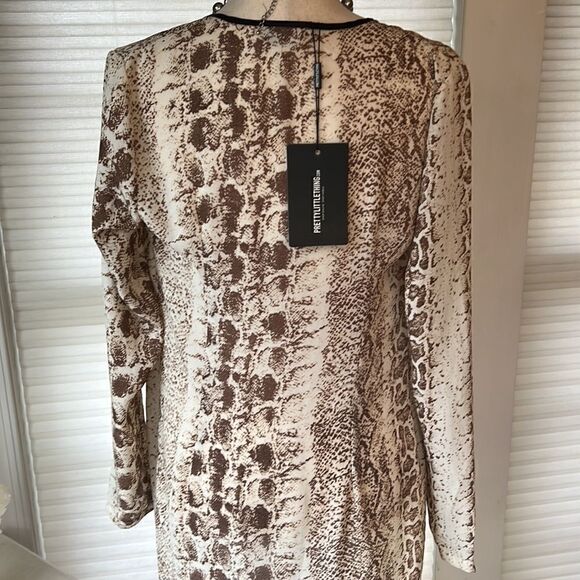 PrettylLittleThing Women’s 4 animal print tie front flowing cardigan NWT - Picture 13 of 16